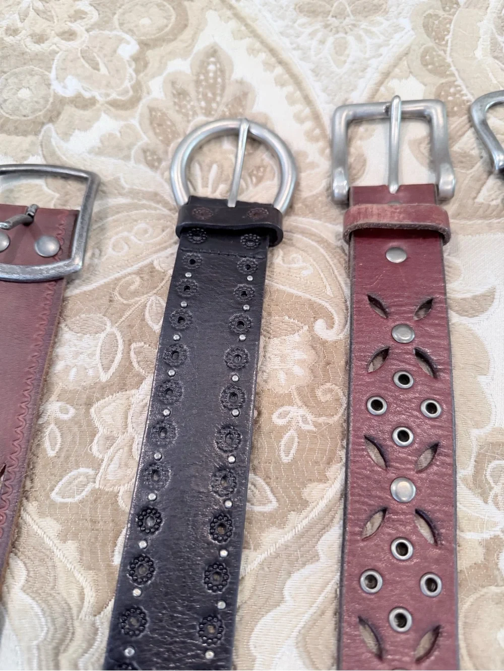 GAP Women's Leather Belt Set in Brown, Coral, Black. By Ed Hardy & Gap